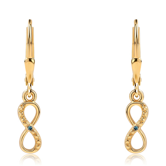 Pozlátené Strieborné Náušnice s Modrým Diamantom