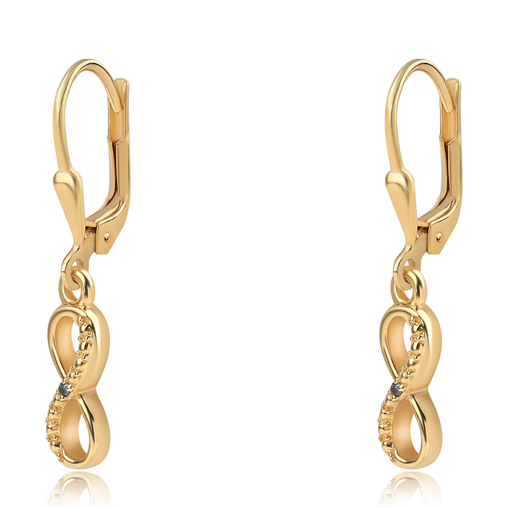 Pozlátené Strieborné Náušnice s Modrým Diamantom 1 