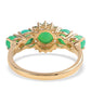 Pozlátený Strieborný Prsteň s so Zeleným Etiópskym Opálom z Lega Dembi a Chrom Diopsidom