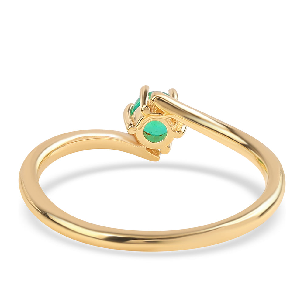 Pozlátený Strieborný Prsteň s so Zeleným Etiópskym Opálom z Lega Dembi