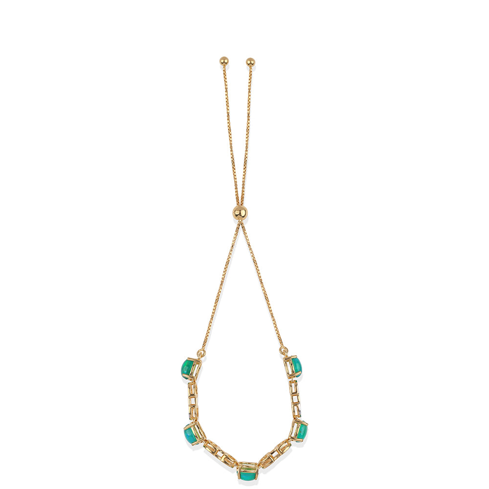 Pozlátený Strieborný Náramok s so Zeleným Etiópskym Opálom z Lega Dembi a Bielym Topásom