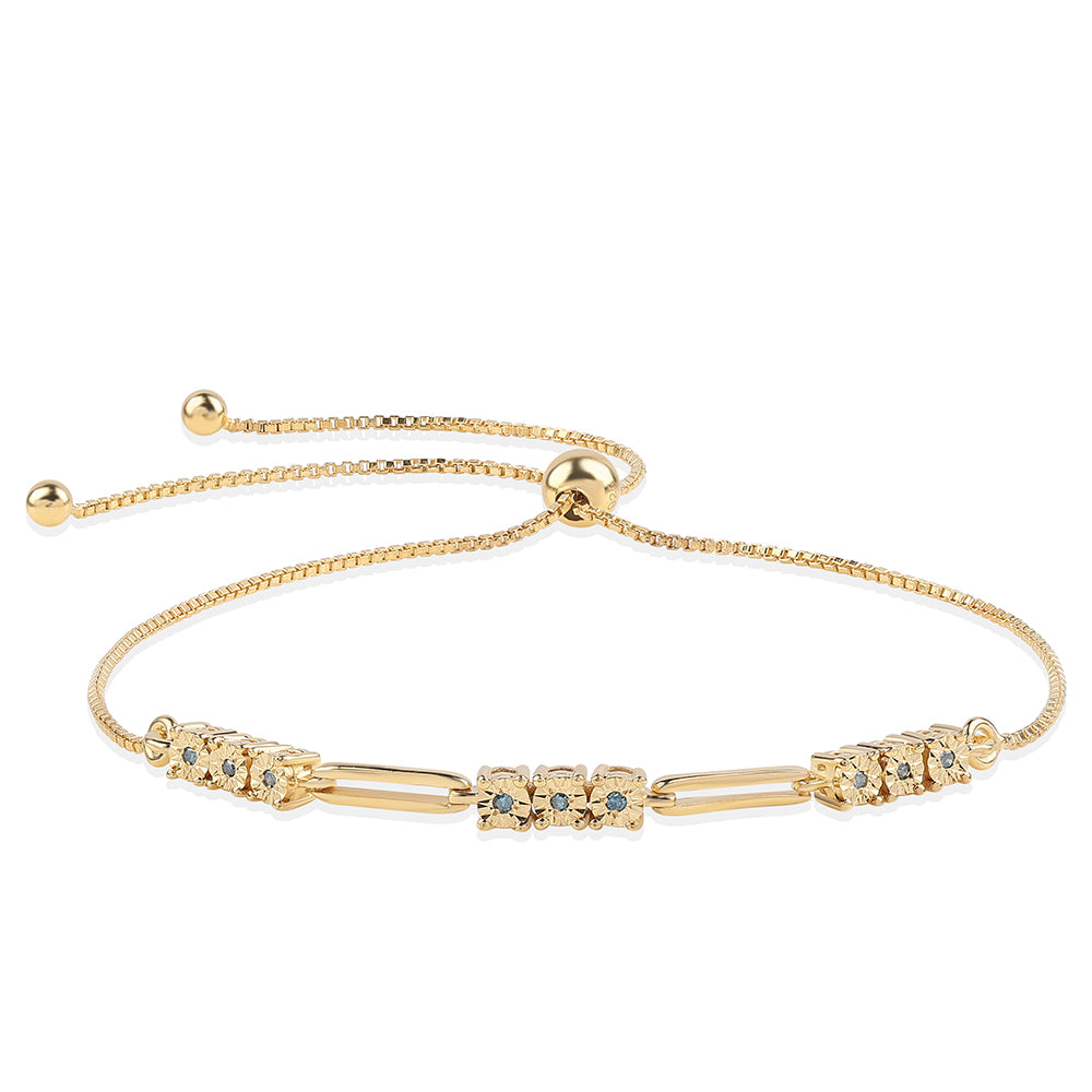 Pozlátený Strieborný Náramok s Modrým Diamantom 1 