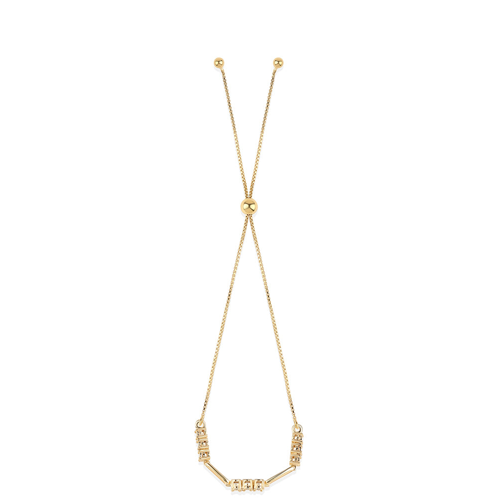 Pozlátený Strieborný Náramok s Modrým Diamantom 3 