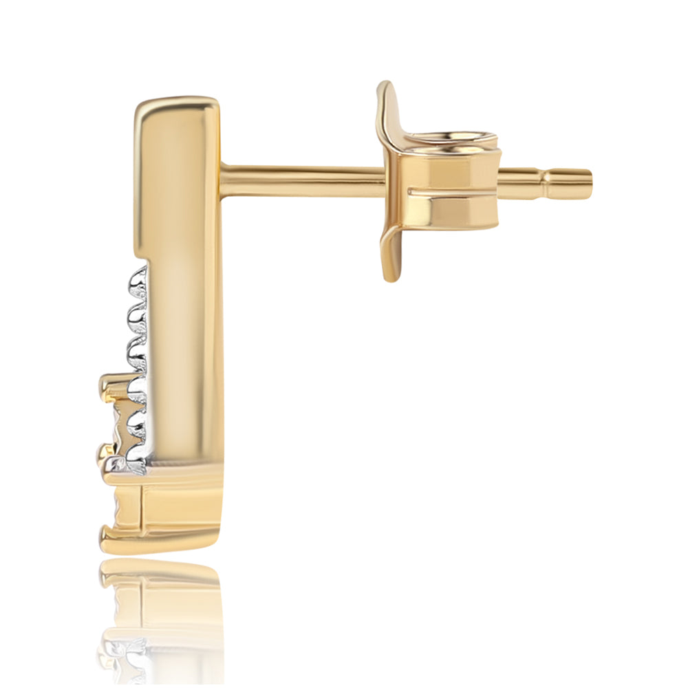 Pozlátené Strieborné Náušnice s Modrým Diamantom 3 