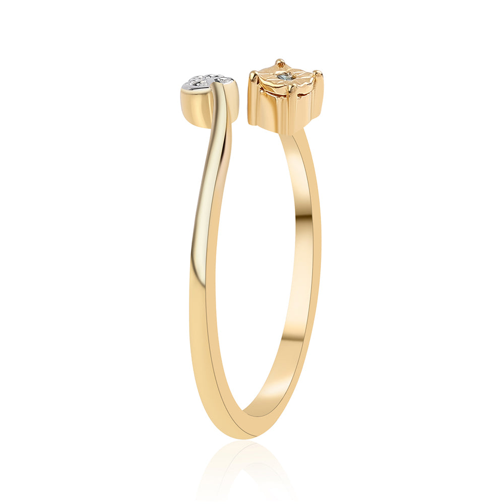 Pozlátený Strieborný Prsteň s Modrým Diamantom 3 