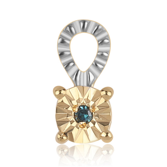 Pozlátené Strieborné Sada s Modrým Diamantom ( Náušnice+Prsteň +Prívesok )