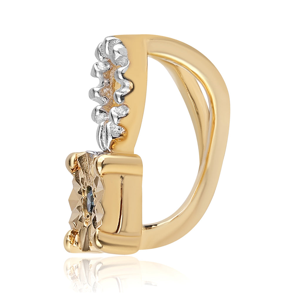 Pozlátené Strieborné Sada s Modrým Diamantom ( Náušnice+Prsteň +Prívesok ) 3 