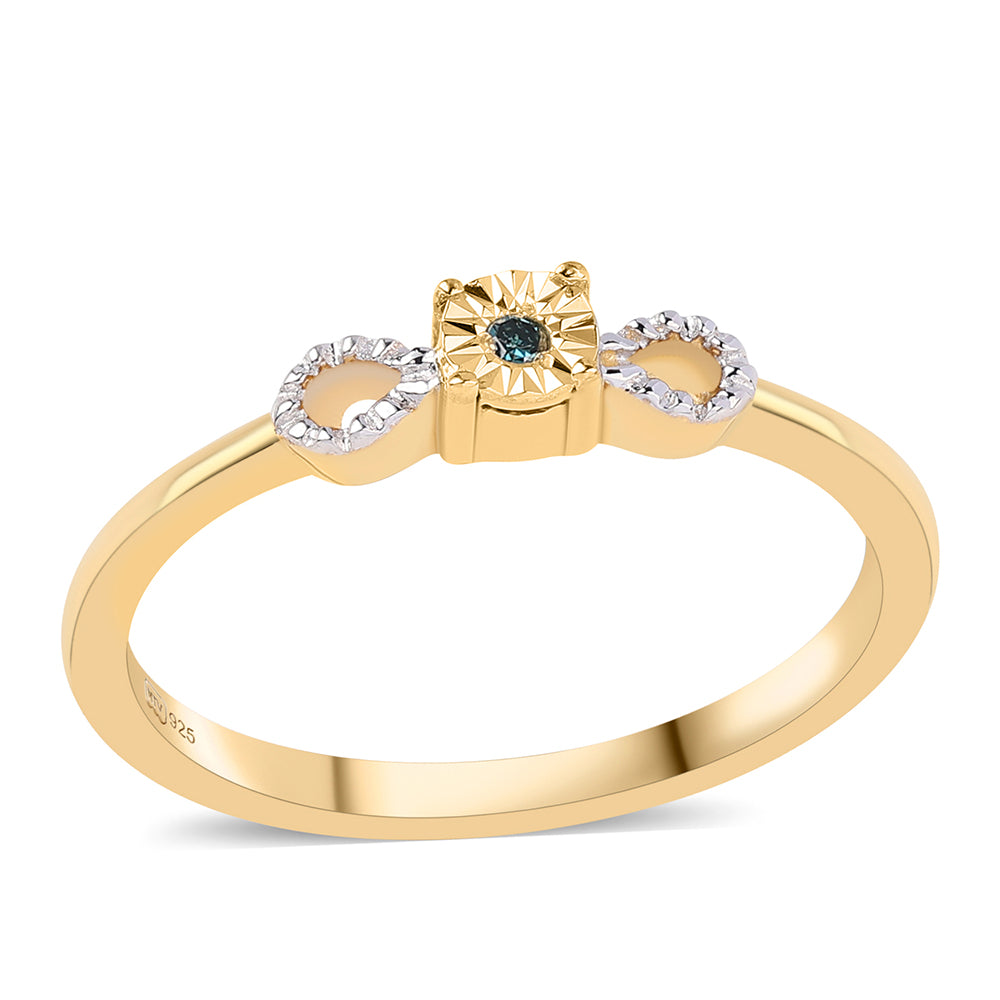 Pozlátené Strieborné Sada s Modrým Diamantom ( Náušnice+Prsteň +Prívesok ) 5 