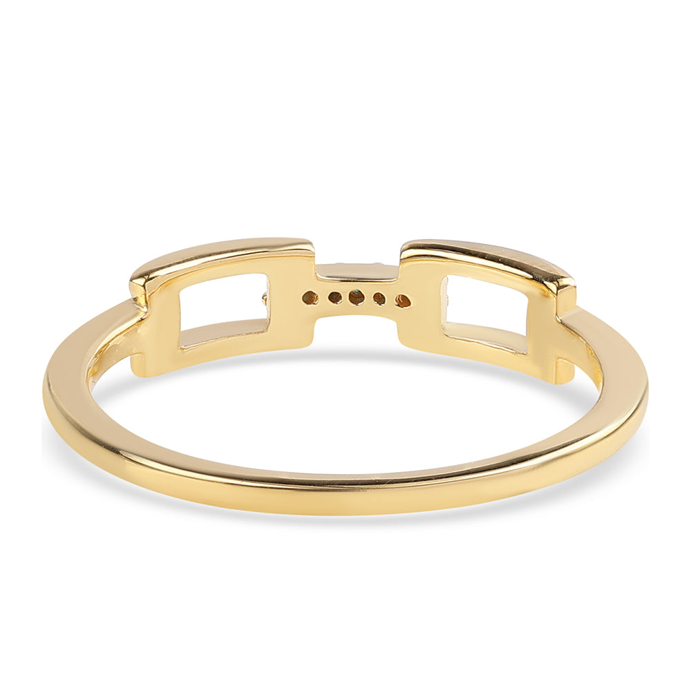 Pozlátený Strieborný Prsteň s Modrým Diamantom