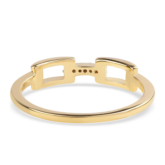 Pozlátený Strieborný Prsteň s Modrým Diamantom