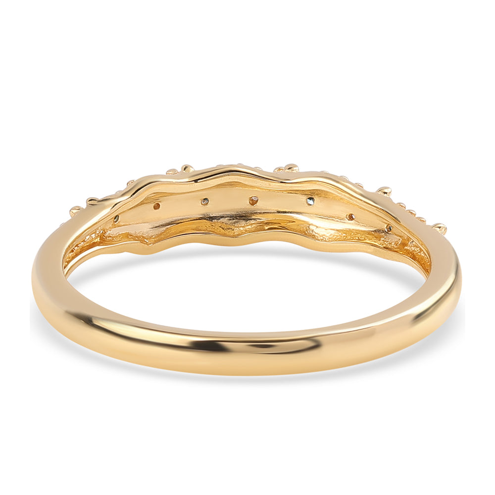 Pozlátený Strieborný Prsteň s Modrým Diamantom a Bielym Diamantom 2 