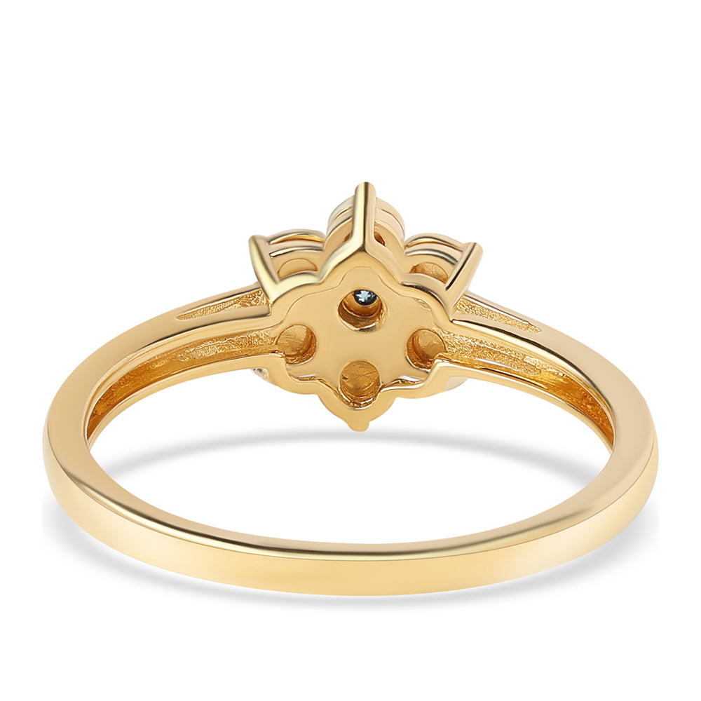 Pozlátený Strieborný Prsteň s Modrým Diamantom 3 