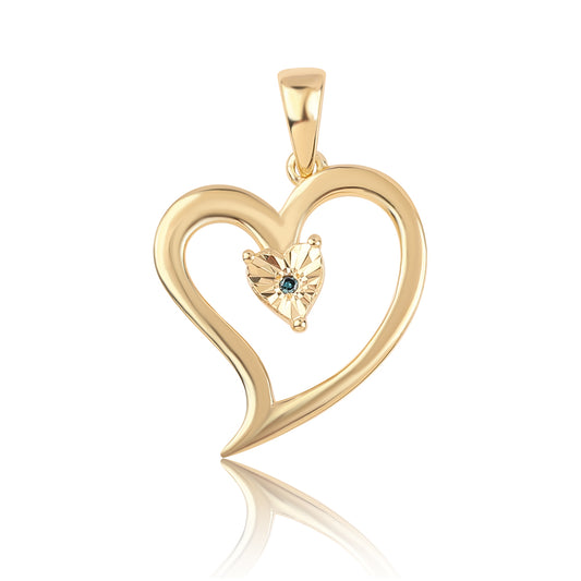 Pozlátený Strieborný Prívesok s Modrým Diamantom