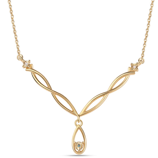 Pozlátený Strieborný Náhrdelník s Modrým Diamantom a Bielym Diamantom