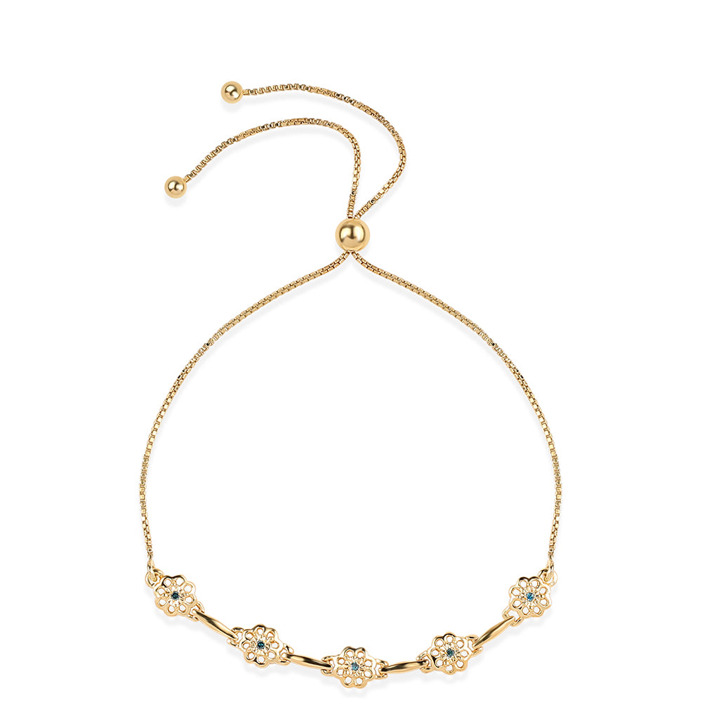 Pozlátený Strieborný Náramok s Modrým Diamantom 1 