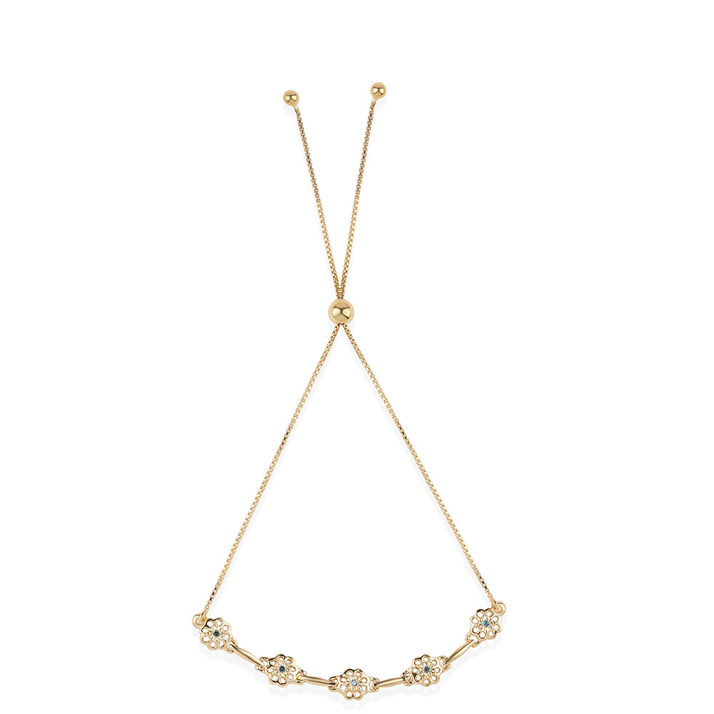 Pozlátený Strieborný Náramok s Modrým Diamantom 3 