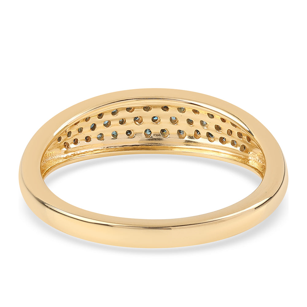 Pozlátený Strieborný Prsteň s Modrým Diamantom