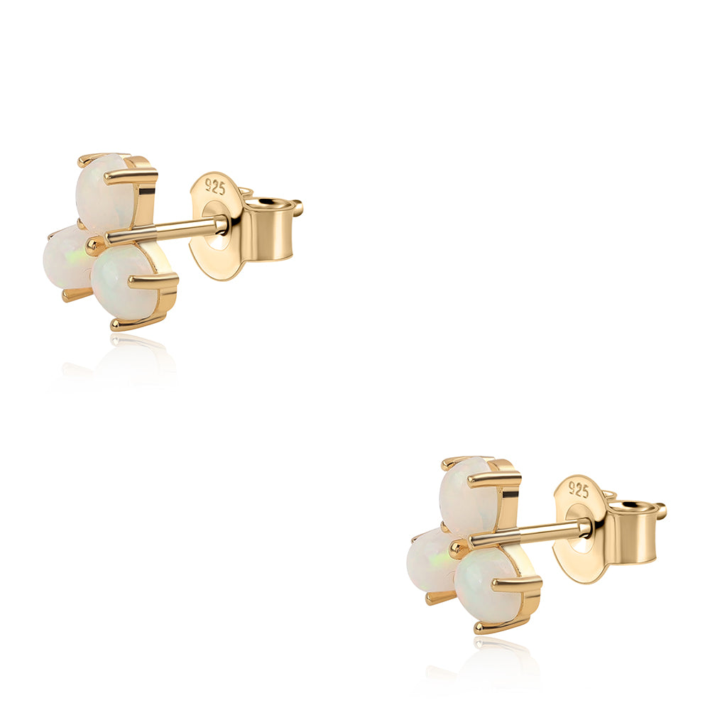 Pozlátené Strieborné Náušnice s Etiópskym Opálom z Lega Dembi 3 