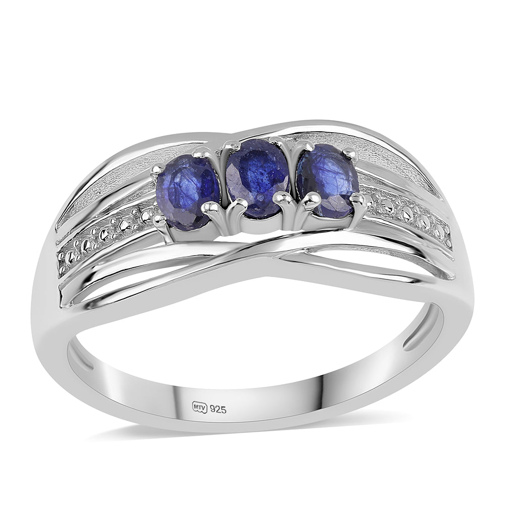 Strieborný Prsteň s Austrálskym Modrým Zafírom 1 