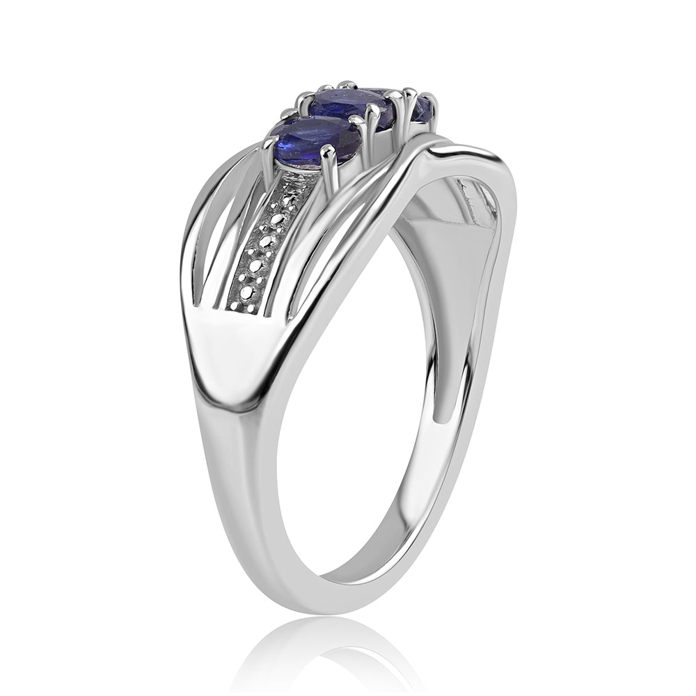Strieborný Prsteň s Austrálskym Modrým Zafírom 2 