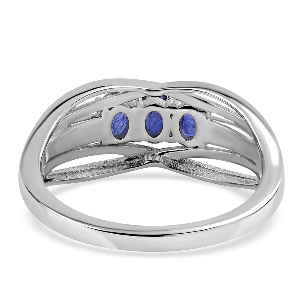 Strieborný Prsteň s Austrálskym Modrým Zafírom 3 