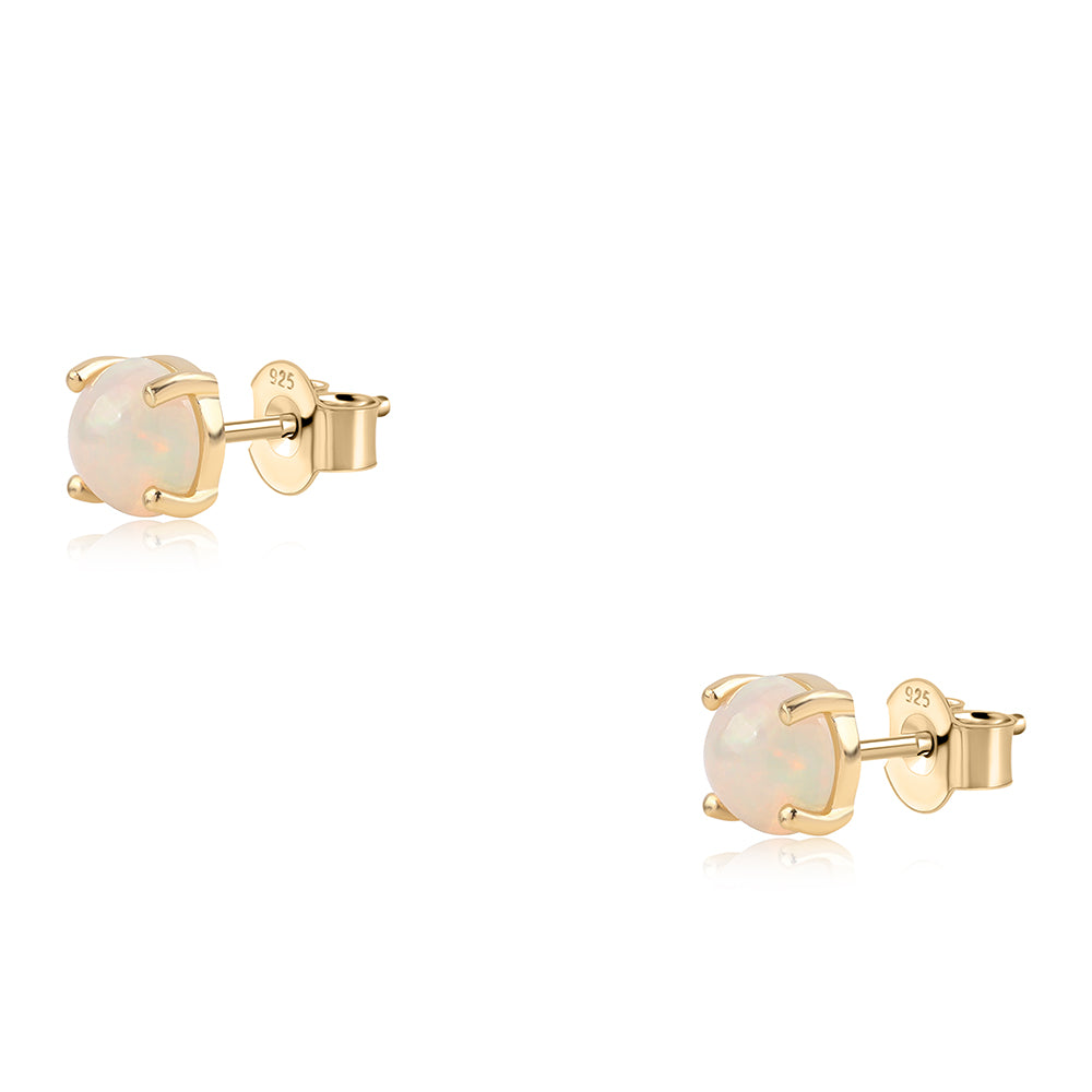Pozlátené Strieborné Náušnice s Etiópskym Opálom z Lega Dembi 3 