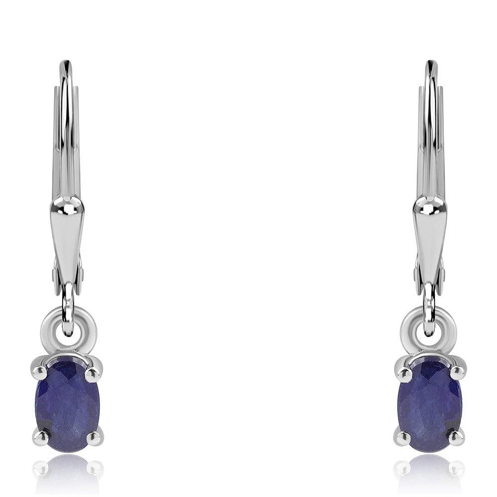 Strieborné Náušnice s Austrálskym Modrým Zafírom 2 