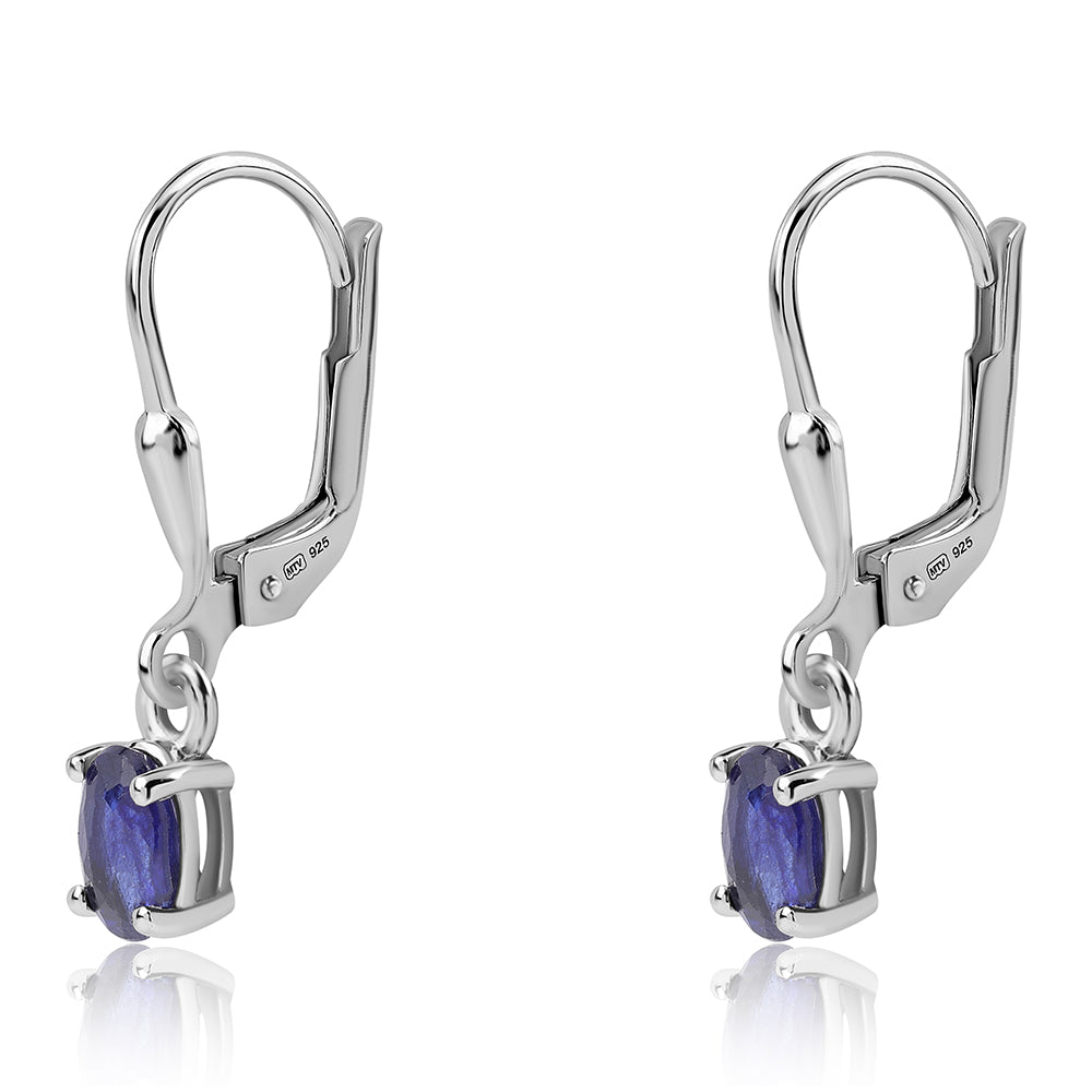 Strieborné Náušnice s Austrálskym Modrým Zafírom 1 