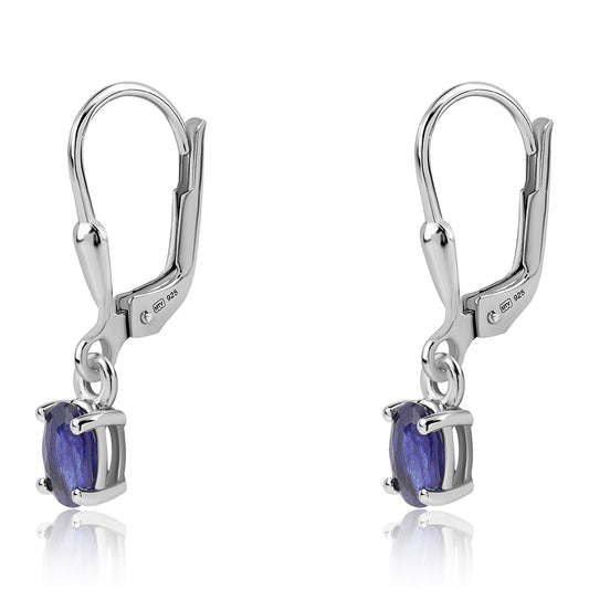 Strieborné Náušnice s Austrálskym Modrým Zafírom