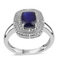Strieborný Prsteň s Austrálskym Modrým Zafírom a Bielym Topásom