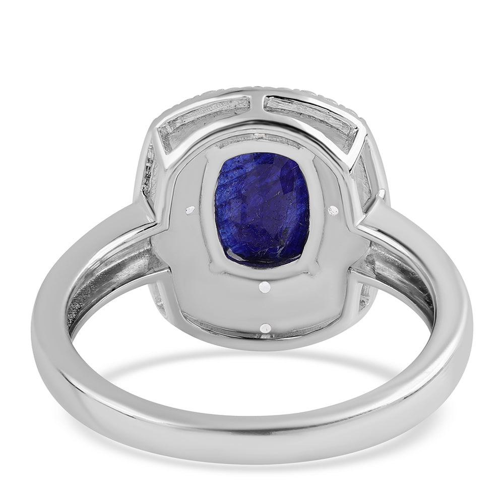 Strieborný Prsteň s Austrálskym Modrým Zafírom a Bielym Topásom 2 