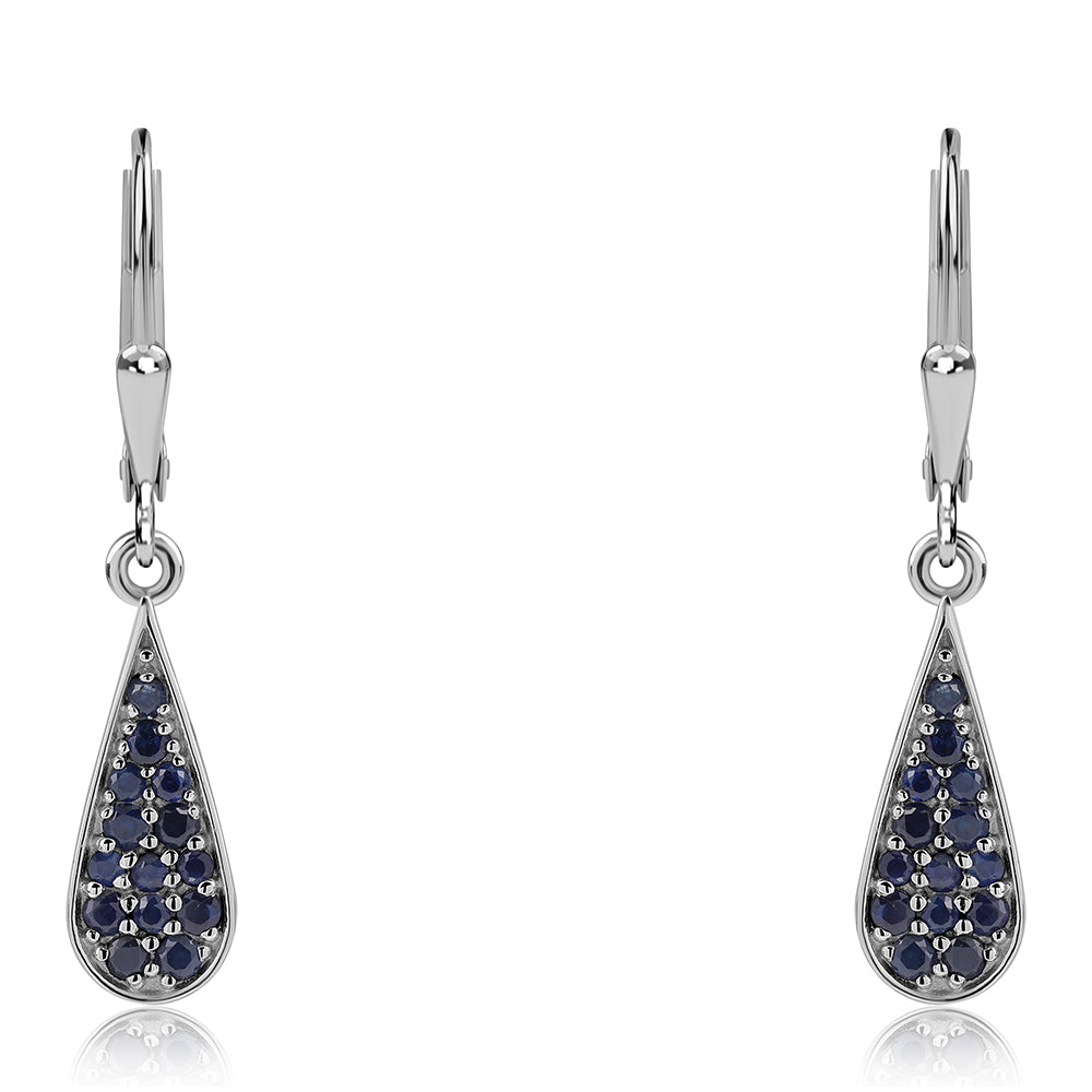 Strieborné Náušnice s Austrálskym Modrým Zafírom