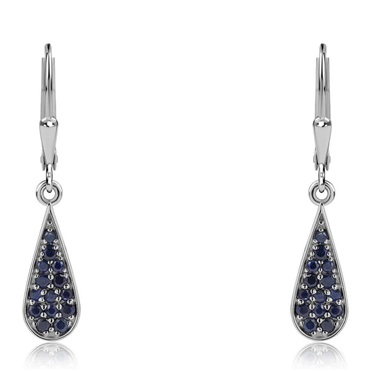 Strieborné Náušnice s Austrálskym Modrým Zafírom