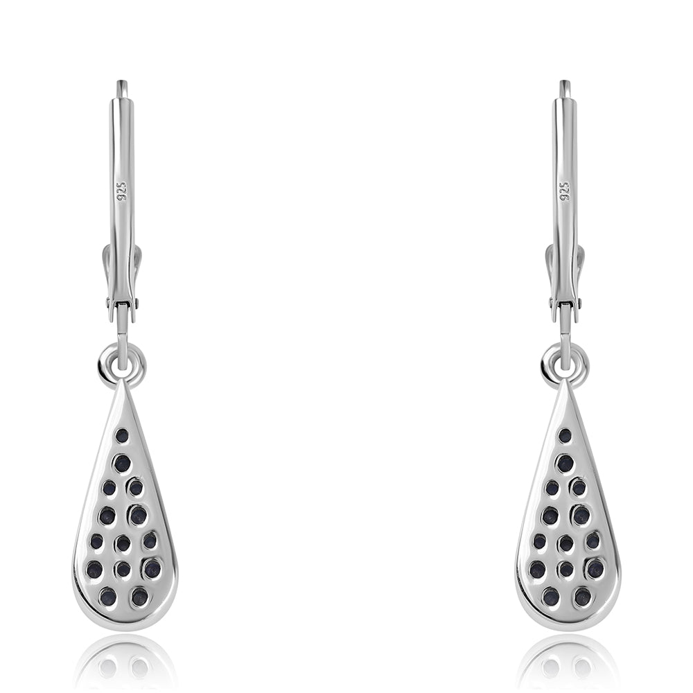 Strieborné Náušnice s Austrálskym Modrým Zafírom 3 