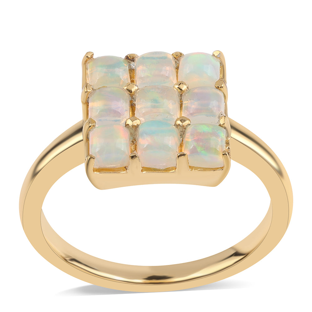 Pozlátený Strieborný Prsteň s Etiópskym Opálom z Lega Dembi 1 