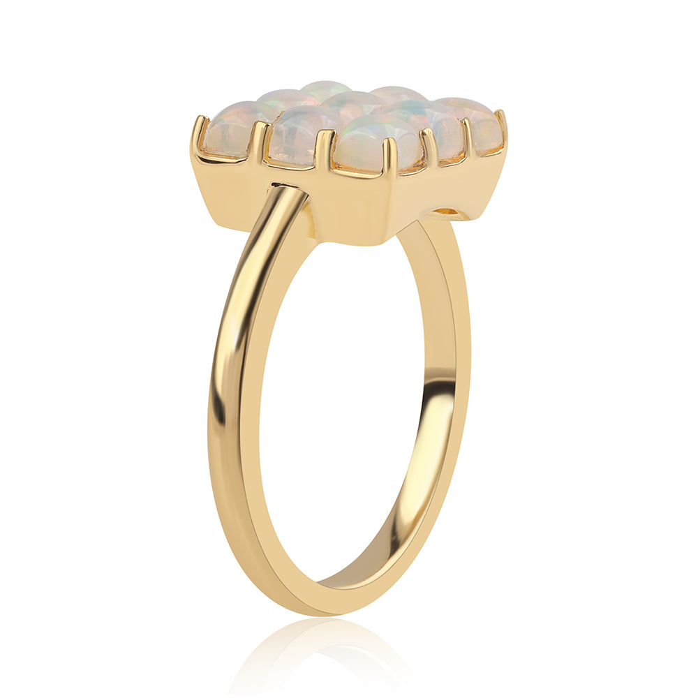 Pozlátený Strieborný Prsteň s Etiópskym Opálom z Lega Dembi 2 