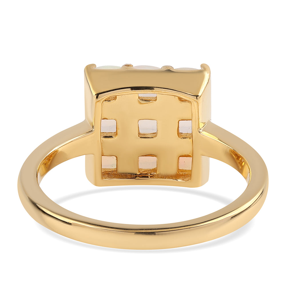 Pozlátený Strieborný Prsteň s Etiópskym Opálom z Lega Dembi