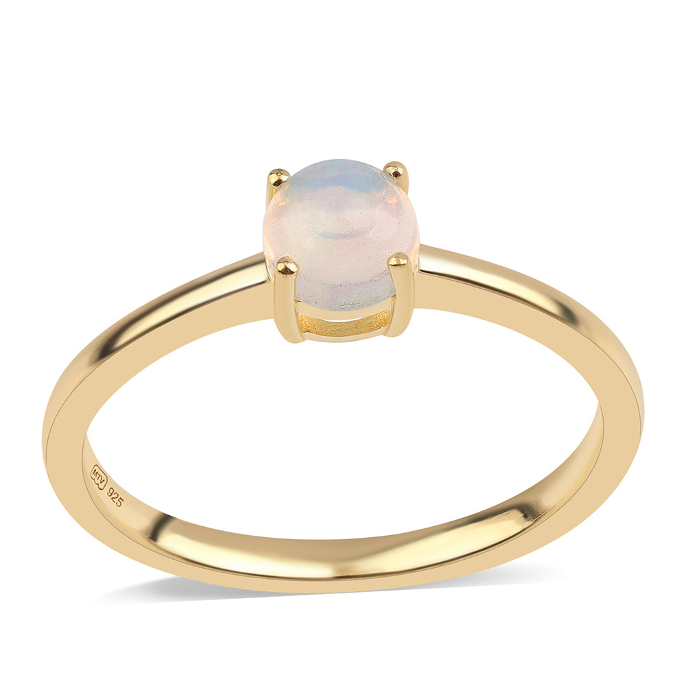 Pozlátený Strieborný Prsteň s Etiópskym Opálom z Lega Dembi 1 