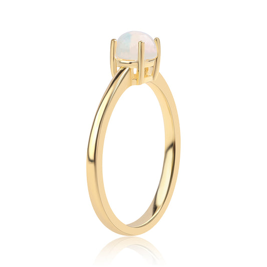 Pozlátený Strieborný Prsteň s Etiópskym Opálom z Lega Dembi