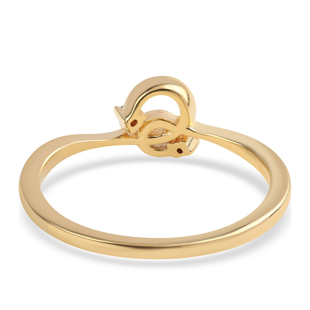 Pozlátený Strieborný Prsteň s Červeným Diamantom 2 