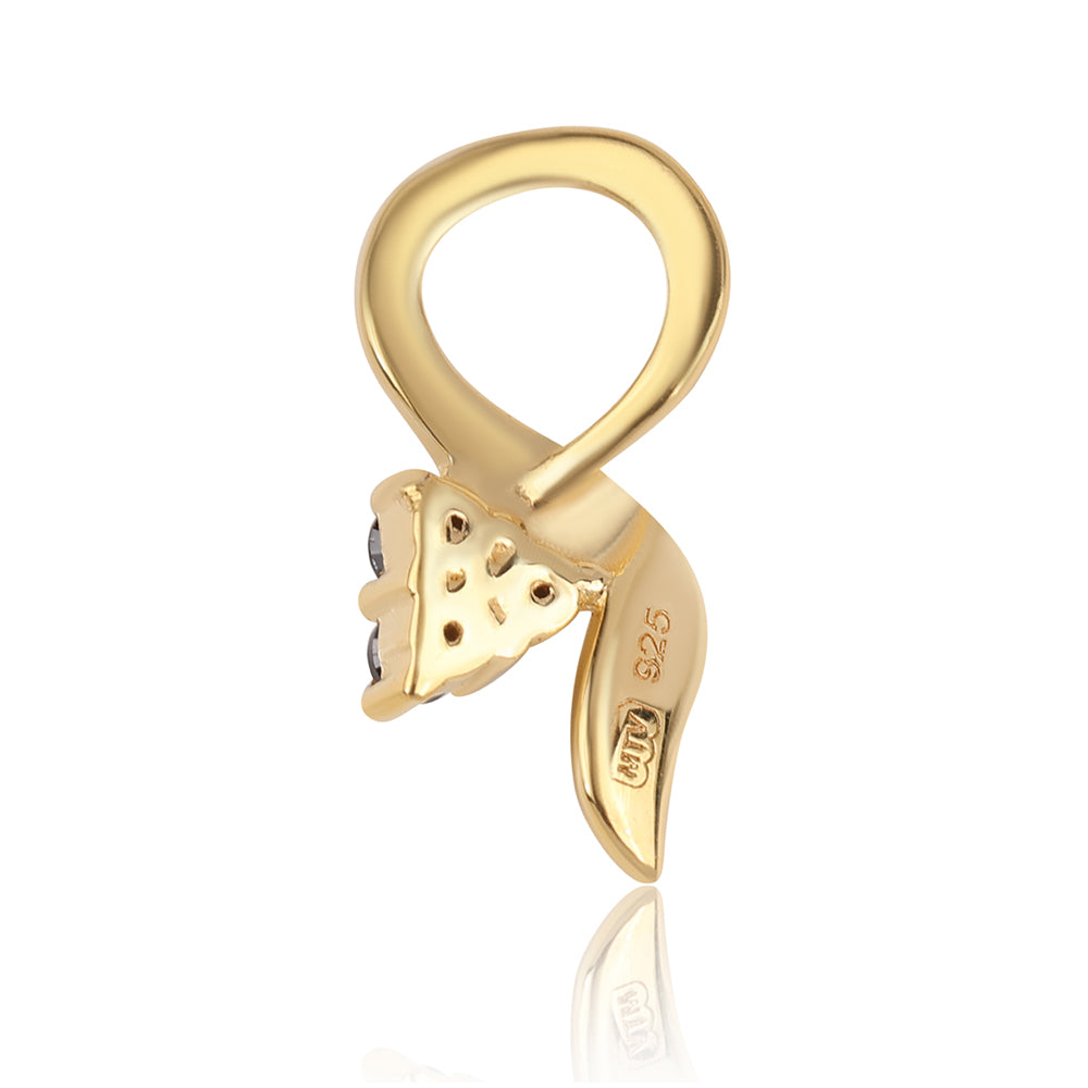 Pozlátený Strieborný Prívesok s Červeným Diamantom 3 