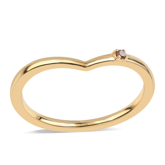 Pozlátený Strieborný Prsteň s Červeným Diamantom
