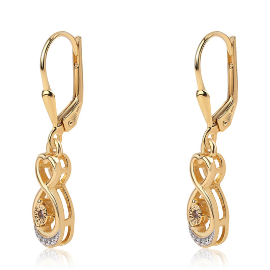 Pozlátené Strieborné Náušnice s Červeným Diamantom