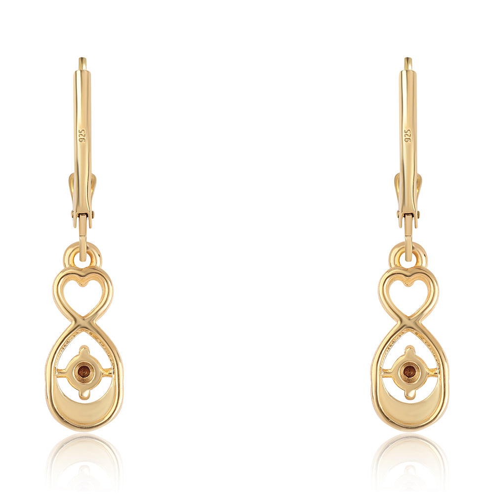 Pozlátené Strieborné Náušnice s Červeným Diamantom 3 