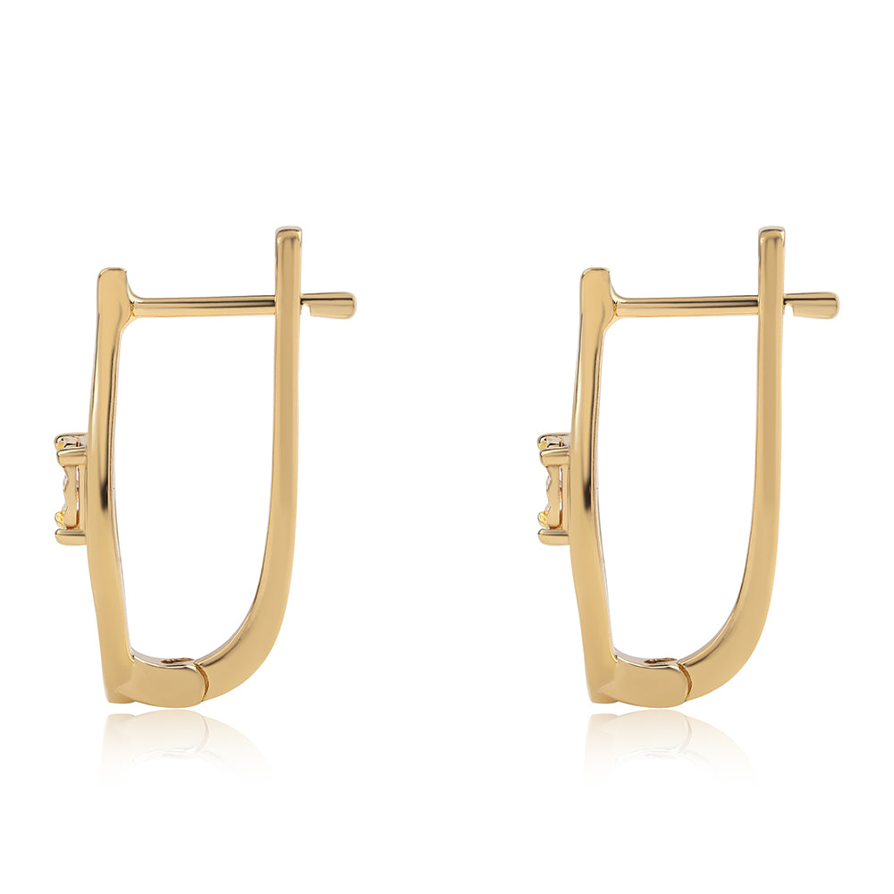 Pozlátené Strieborné Náušnice s Červeným Diamantom 2 