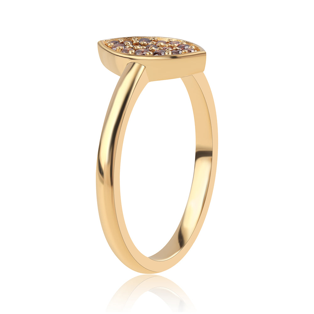 Pozlátený Strieborný Prsteň s Červeným Diamantom 3 