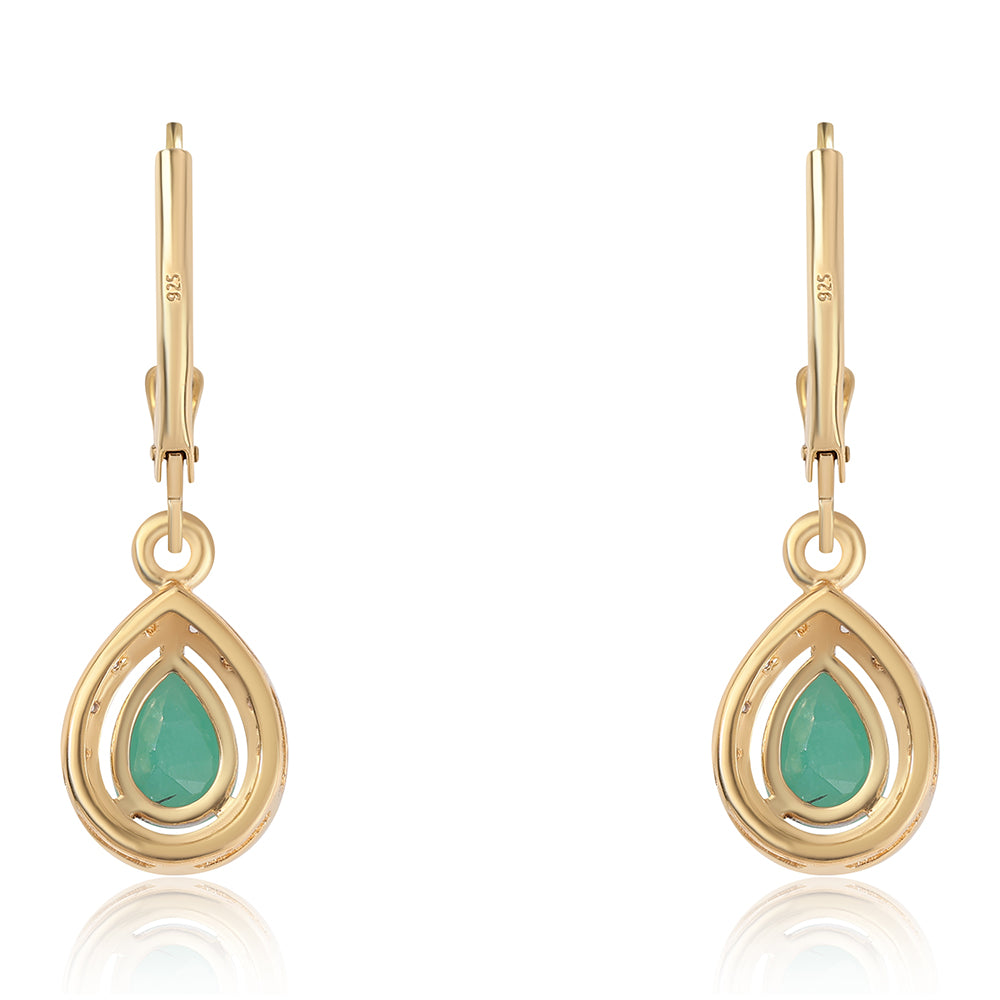 Pozlátené Strieborné Sada s Thajským Rubínom a Brazílskym Smaragdom 4 