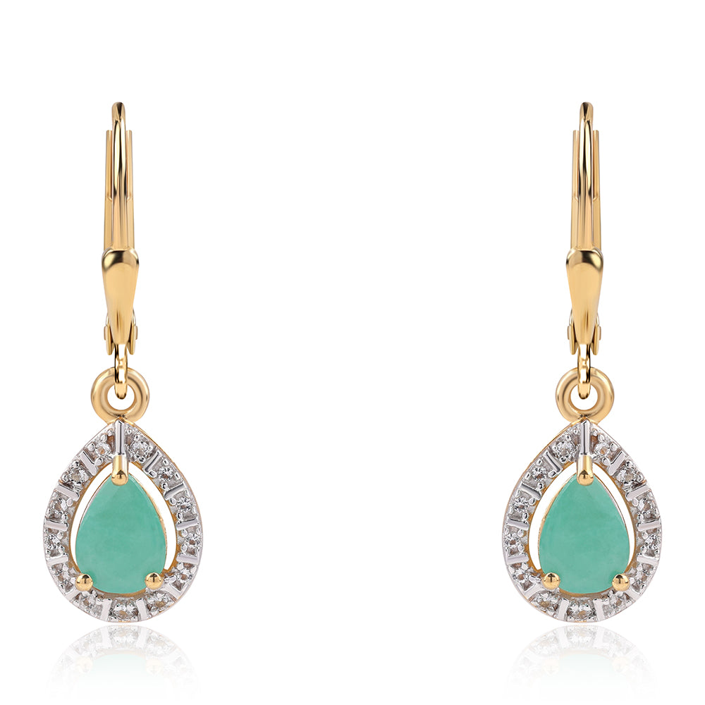 Pozlátené Strieborné Sada s Thajským Rubínom a Brazílskym Smaragdom