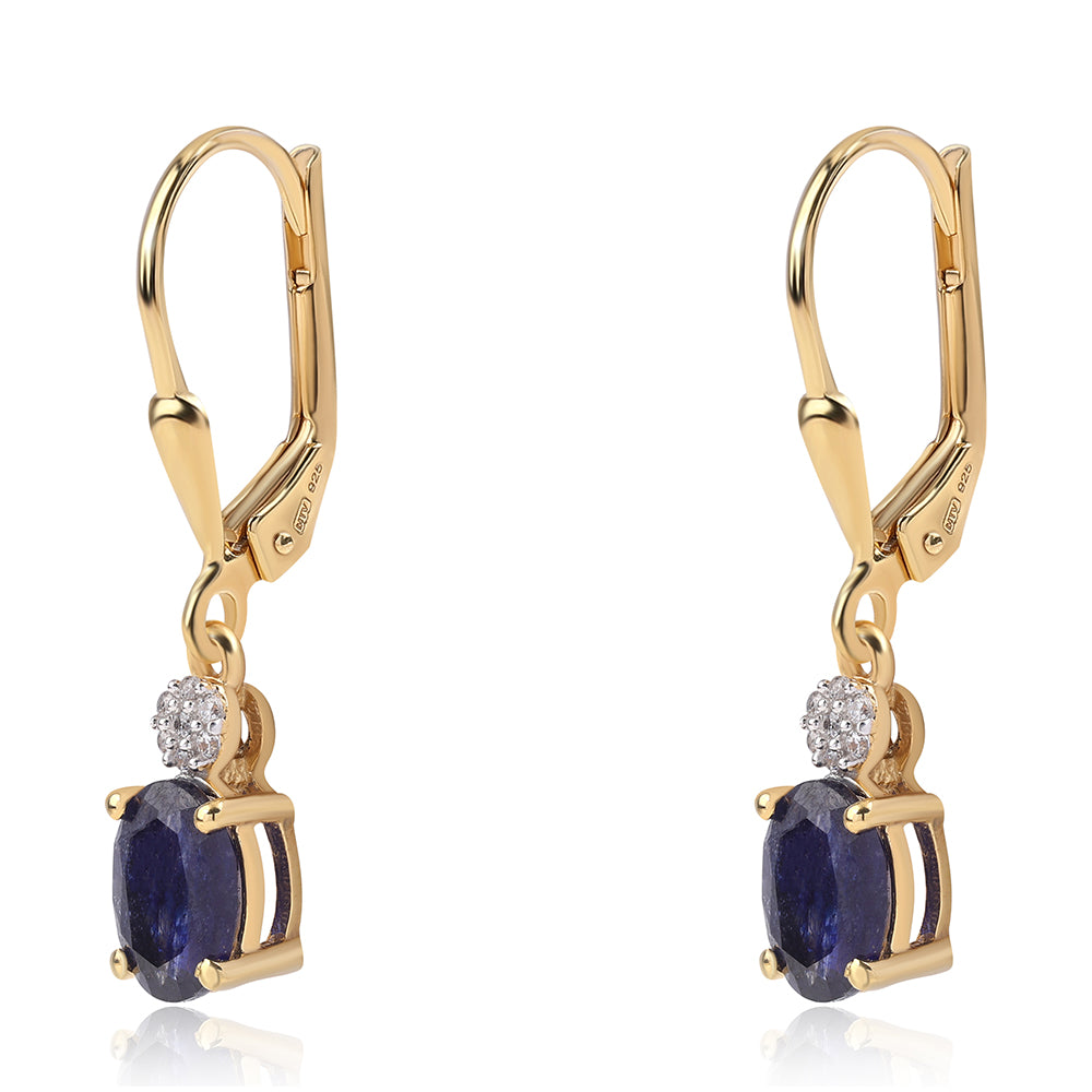 Pozlátené Strieborné Sada s Thajským Rubínom a Brazílskym Smaragdom