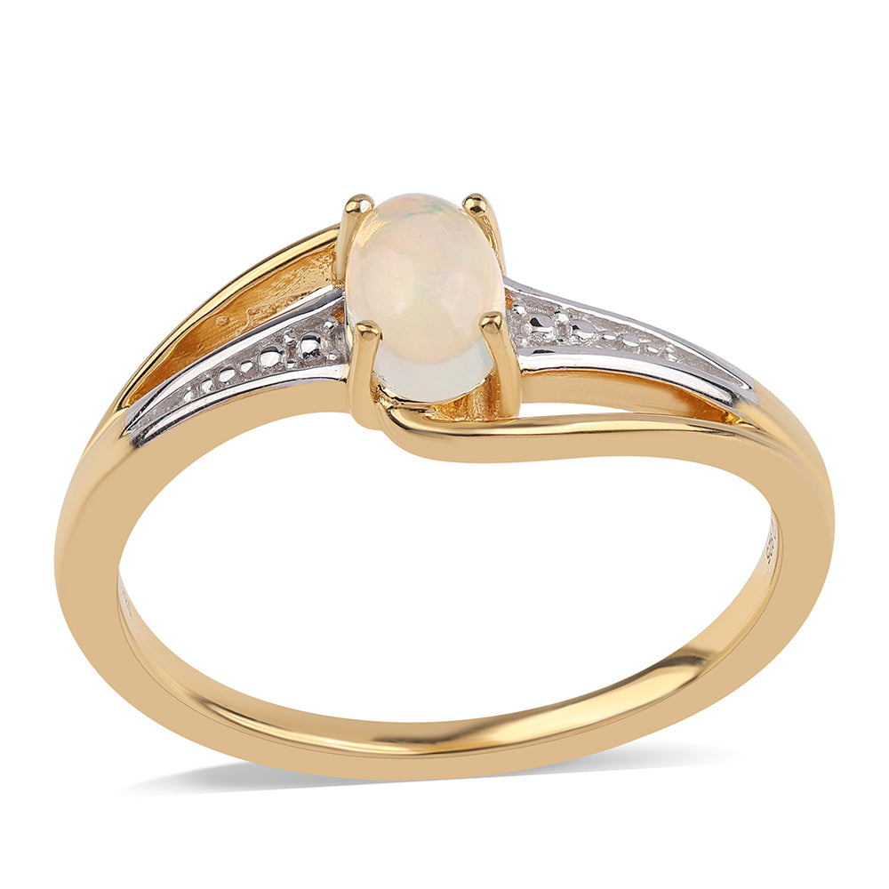 Pozlátený Strieborný Prsteň s Etiópskym Opálom z Lega Dembi 1 
